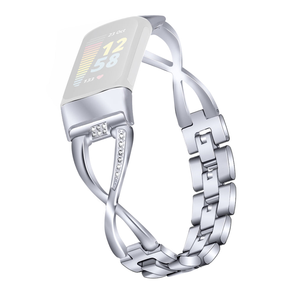 For Fitbit Charge 3 4 Universal Watch Strap Metal Watch Band with Decoration for Girls For Fitbit Charge 3 4 Universal Watch Strap Metal Watch Band with Decoration for Girls